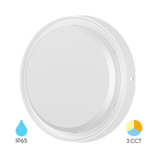 Plafoniera LED Braytron Bulkhead, rotunda, 12W, 1320lm, lumina calda, neutra, rece, culoare alba