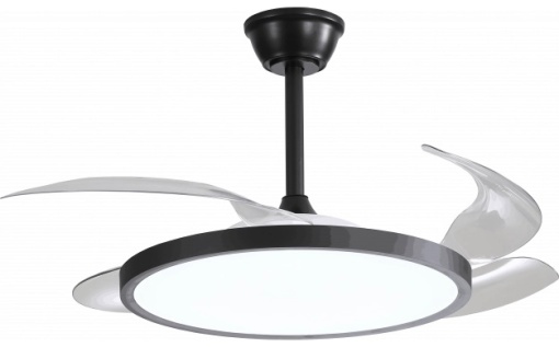 Plafoniera LED cu ventilator Optonica, 36W, lumina calda/neutra/rece (3000-6000 K), slim, telecomanda, neagra, IP20