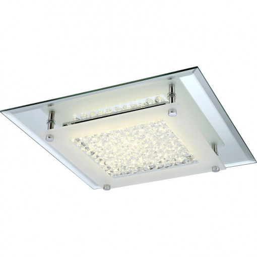 Plafoniera LED Liana 49300, 12W, 1010lm, lumina neutra, IP20, crom+transparenta, Globo Lighting