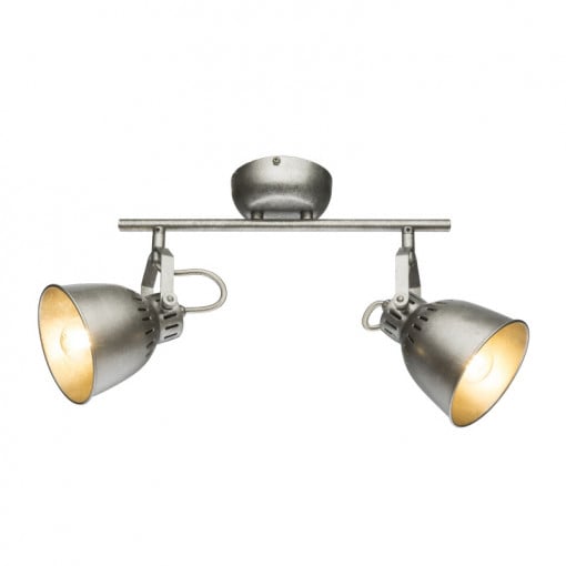 Spot Hernan 54651-2, orientabil, 2xE14, argintiu, Globo Lighting