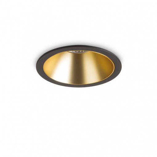 Spot incastrabil LED GAME rotund, negru, auriu, 11W, 1000 lm, lumina calda (3000K), 192345, Ideal Lux