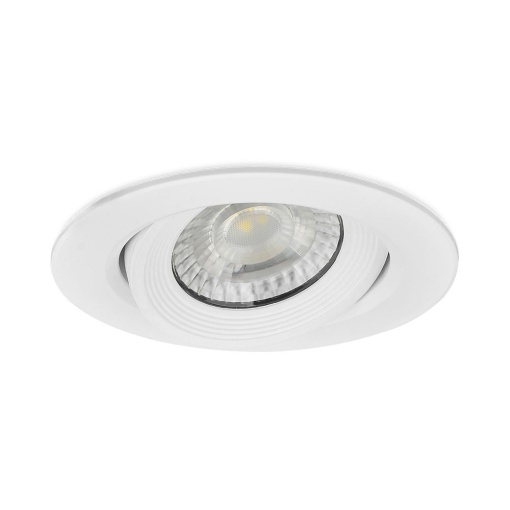 Spot LED BD02-00500, rotund, incastrat, 5W, 400lm, lumina calda, IP20, alb, Braytron