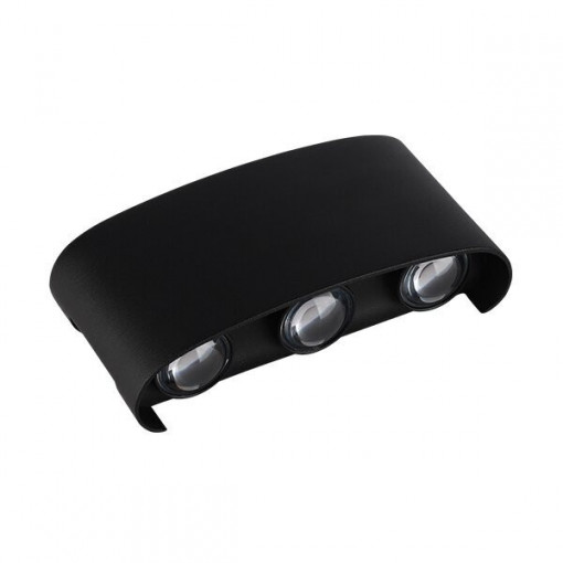 Aplica LED neagra, 6W, lumina calda (3000K), 510 lm, IP65, Optonica