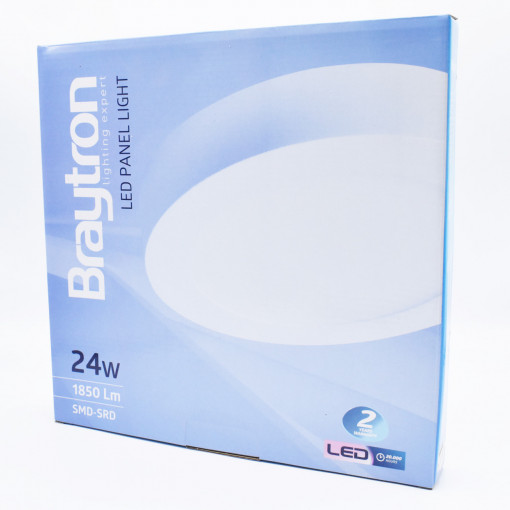 Aplica LED SMD rotunda 24W, 1850 lm, IP20, lumina rece (6500K), Ø300 mm, alb, Braytron