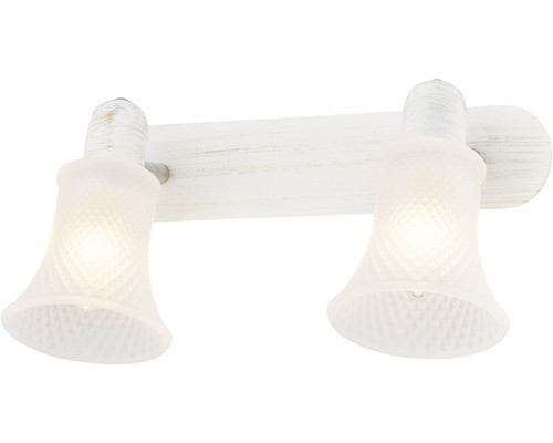 Aplica Snow, 2 becuri, dulie E14, alba, aurie, metal, sticla, Klausen [1]- savelectro.ro