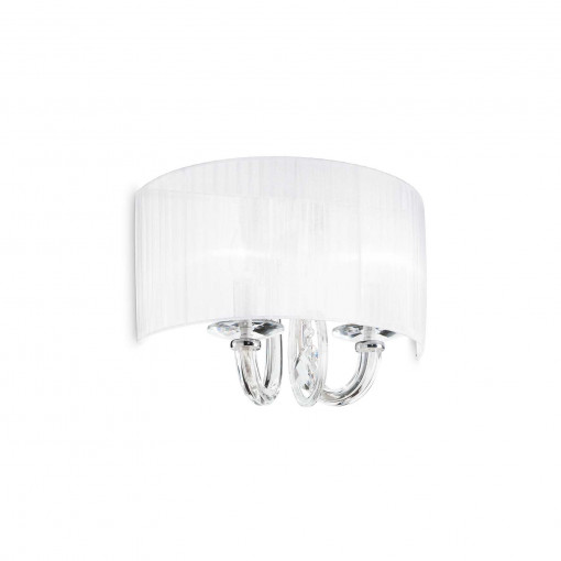 Aplica SWAN, metal, sticla, alb, 2 becuri, dulie E14, 035864, Ideal Lux