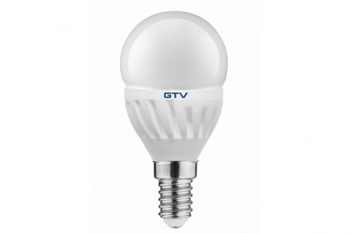 Bec LED GTV, sferic, E14, 10W(72W), 1000 lm, lumina neutra (4000K), clasa energetica F