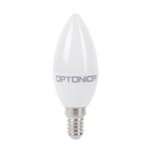 Bec LED Optonica, lumanare E14, 8W(54W), 710 lm, lumina neutra (4500K), clasa energetica F