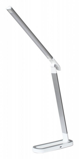 Lampa de birou LED Misha 3349, dimabila, cu intrerupator touch, USB, 7W, 400lm lumina neutra, alba+argintie, IP20, Rabalux [1]- savelectro.ro