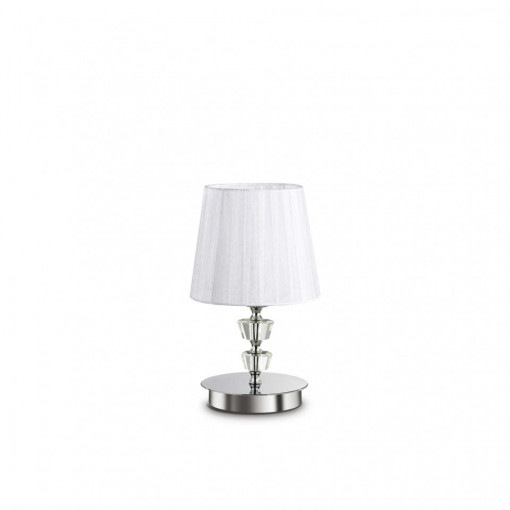 Lampa de birou Pegaso TL1 059266, cu intrerupator, 1xE14, alba+crom, IP20, Ideal Lux
