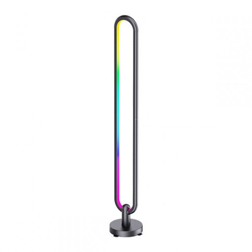 Lampadar LED cu telecomanda, negru, 20W, RGB, dimabil, 500 lm, IP20, Optonica