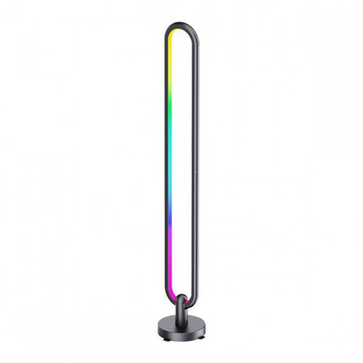 Lampadar LED RGB 237-OP, dimabil, cu telecomanda, 20W, 500lm, lumina calda, neutra, rece, negru, IP20, Optonica