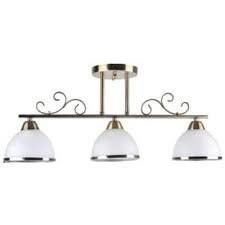 Lustra Iron, 3 becuri, dulie E27, alba, bronz, metal, sticla, Klausen [1]- savelectro.ro
