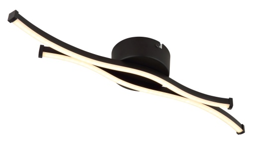 Lustra LED Boyd 12W, 2 brate curbate, lumina calda (3000 K), negru mat/opal, Globo Lighting