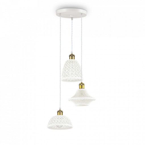 Lustra Lugano 206875, 3xE27, alba+aurie, IP20, Ideal Lux