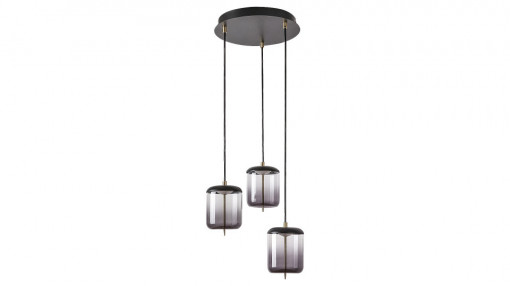 Pendul Delice LED, metal, sticla, negru, fumuriu, 1440 lm, lumina neutra (4000K), 5027, Rabalux