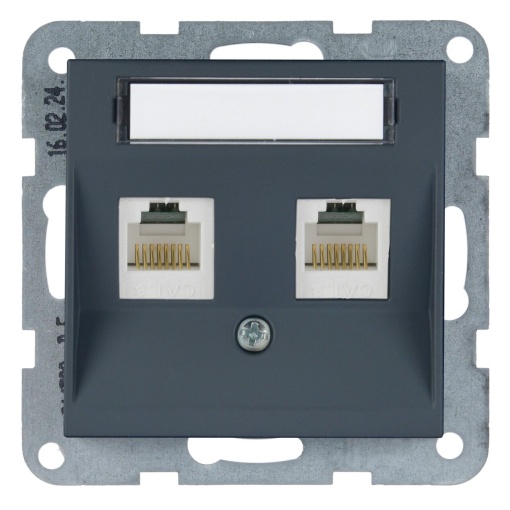 Priza dubla internet cat 6, IP20, Night, Panasonic Karre Plus 55 Soft Touch