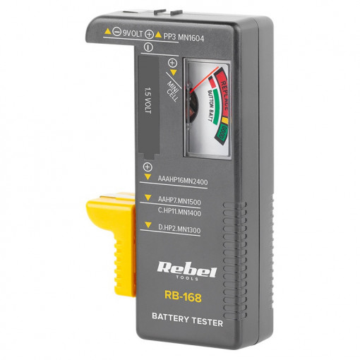 Tester baterii, display analogic, Rebel Tools