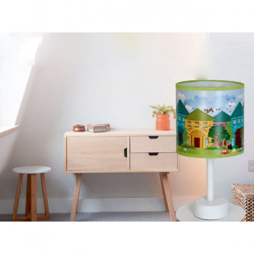 Veioza House, 1 bec, dulie E27, cu intrerupator, colorat, metal, Klausen