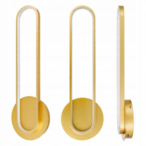 Aplica de perete LED Goldimo, design oval, 18W, 63cm, lumina neutra (4000 K), aurie, Masterled