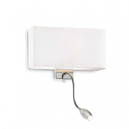 Aplica LED HOTEL AP2, sticla, alb, 60W, 2 becuri, dulie E27, 55 lm, lumina calda (3000K), 035949, Ideal Lux