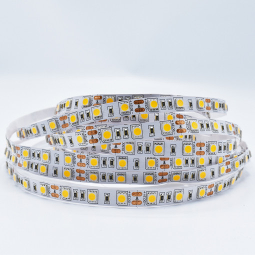 Banda led 12V 5050, 11W /m, 60 leduri/m, 900 lm/m, protectie IP20, lumina calda(3000K), V-TAC