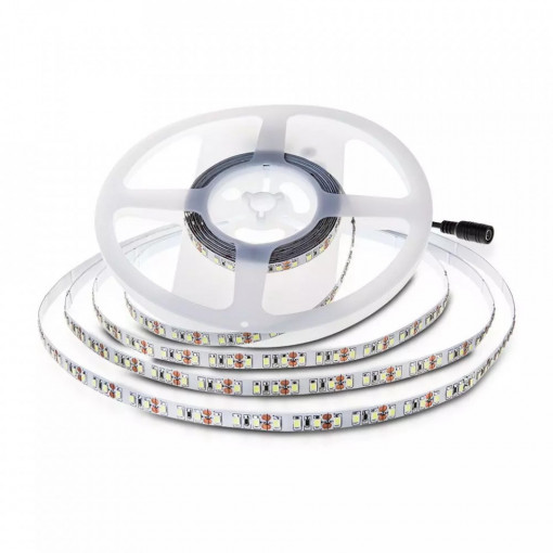 Banda led SMD 3528 V-TAC, lumina neutra(4000K), 8W/m, 800lm/m, 120 leduri/m, 24V, IP20