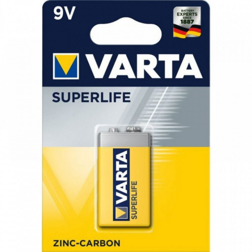 Baterie 9V Varta Superlife, Zinc Carbon