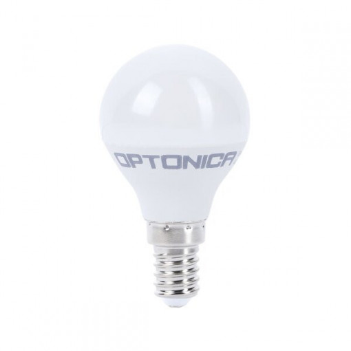 Bec LED Optonica sferic, G45, E14, 6W(48W), 480 lm, lumina rece (6000K), clasa energetica G