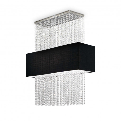 Candelabru PHOENIX, metal, cristale, negru, 5 becuri, dulie E27, 101163, Ideal Lux