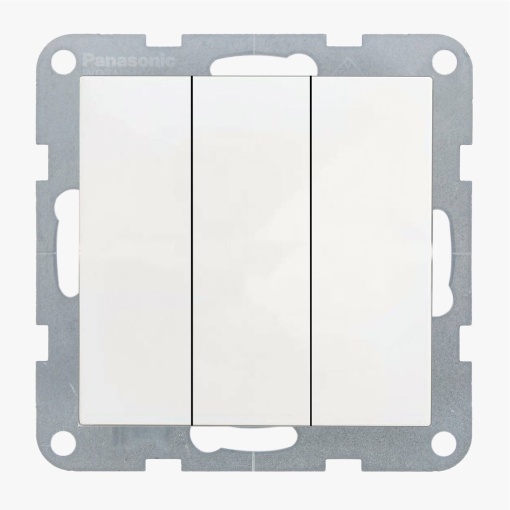 Intrerupator triplu 10A, IP20, Alb, Panasonic Karre Plus 55 [1]- savelectro.ro