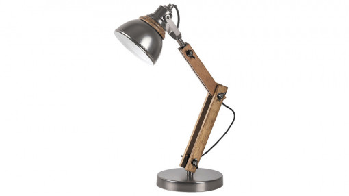 Lampa de birou Aksel, metal, lemn, negru antracit, 1 bec, dulie E14, 4199, Rabalux