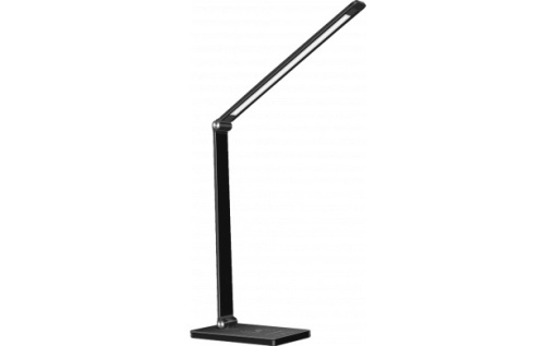 Lampa de birou LED Optonica, 5W, lumina calda/neutra/rece (3000-6000K), neagra, USB, incarcare wireless, dimabila