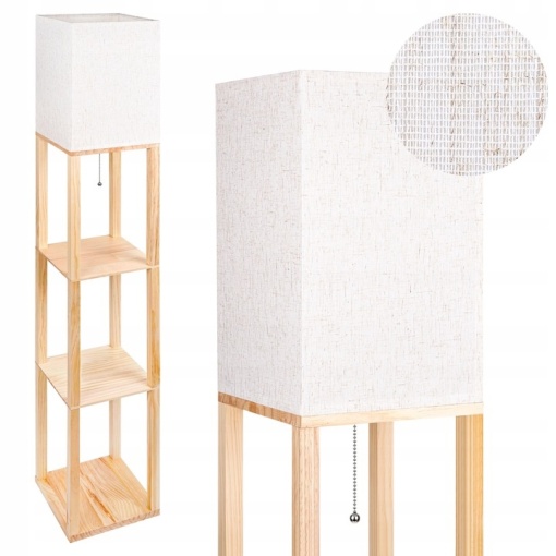 Lampadar Ganto E27, 160cm, 3 rafturi din lemn, Masterled