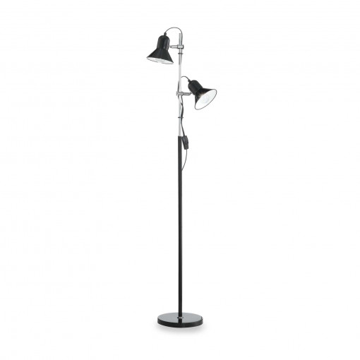 Lampadar Polly 061139, cu intrerupator, 2xE27, negru, IP20, Ideal Lux