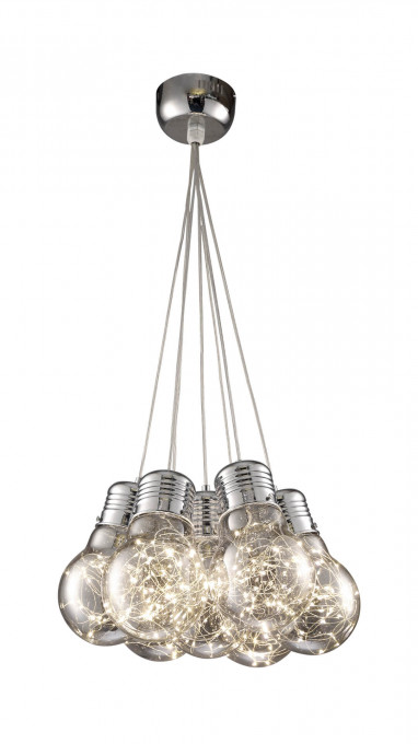 Lustra LED Bulbs KL142008, 30W, 750lm, lumina neutra, crom+fumurie, IP20, Klausen