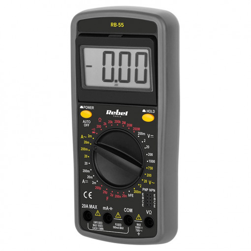 Multimetru digital, Auto Range, interval detectie 0-1000 V, Rebel Tools