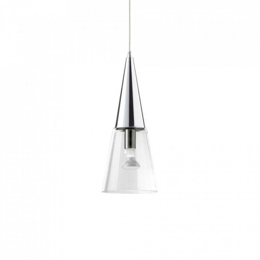 Pendul Cono 017440, 1xE14, crom+transparent, IP20, Ideal Lux