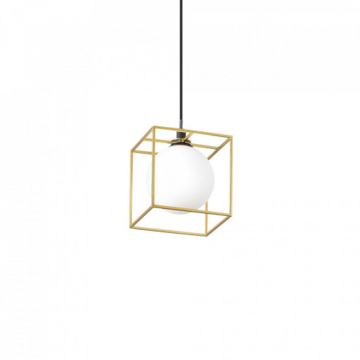 Pendul LINGOTTO SP1, metal, sticla, negru, auriu, 1 bec, dulie G9, 251103, Ideal Lux