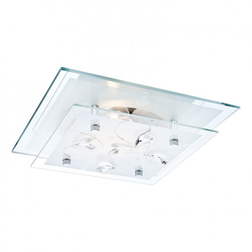 Plafoniera Jasmina 40408, 1xE27, crom+transparenta, IP20, Globo Lighting