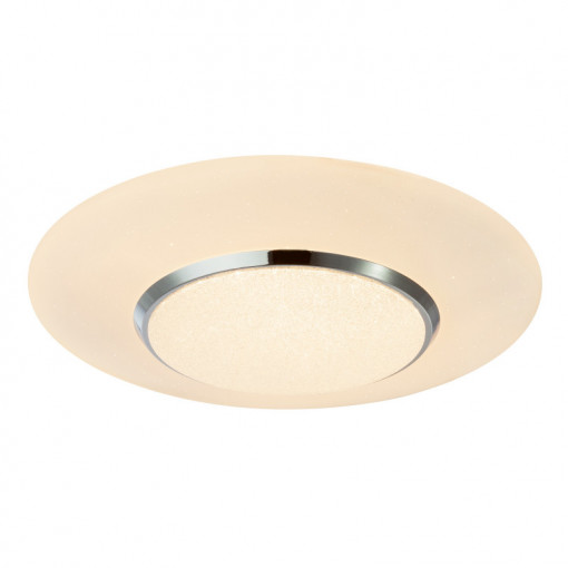 Plafoniera LED Candida 48311-48, cu telecomanda, 48W, 3500lm, lumina calda+neutra+rece, IP20, alba+crom, Globo Lighting