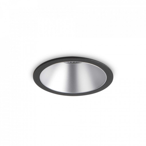 Spot LED Game 192321, rotund, incastrat, 11W, 1000lm, lumina calda, IP20, negru+argintiu, Ideal Lux