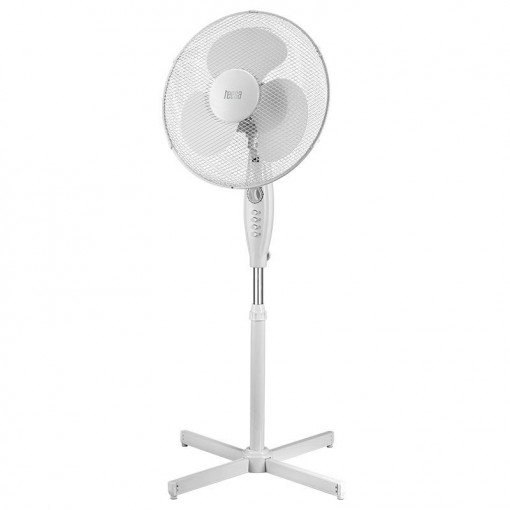 Ventilator cu picior 45W, 3 viteze, oscilatie 90 de grade, functie timer, alb, Teesa
