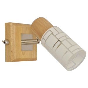 Klausen Stoc, Aplica Aldo KL-9110, 1xE14, lemn natur si alb, stil clasic, IP20 - savelectro.ro