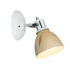 Corpuri de iluminat, Aplica Krater KL161009, 1xE27, alba+crom+naturala, IP20, Klausen - savelectro.ro