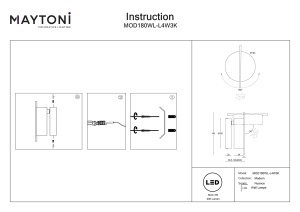 Aplica LED Nuance MOD180WL-L4W3K, 4W, 200lm, lumina calda, IP20, alba, Maytoni [2]- savelectro.ro