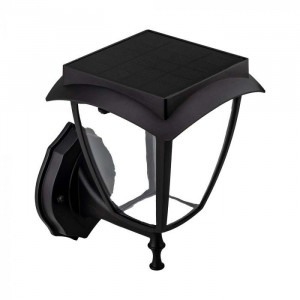 Aplica LED solara pentru exterior V-TAC, 2W, neagra, lumina calda/rece, IP65 [1]- savelectro.ro