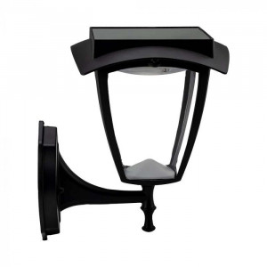 Aplica LED solara pentru exterior V-TAC, 2W, neagra, lumina calda/rece, IP65 [11]- savelectro.ro