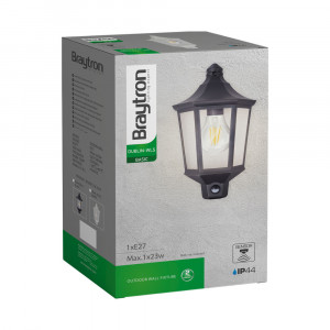 Aplica pentru exterior Dublin, 1 bec, dulie E27, cu senzor de miscare, alba, Braytron [3]- savelectro.ro