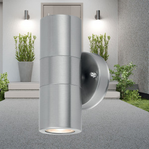 Aplica pentru exterior Rita, 2 becuri, dulie GU10, argintiu, Braytron [2]- savelectro.ro